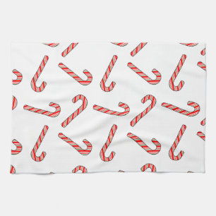 Candy cane Teckning i Röda Grönten White Kökshandduk