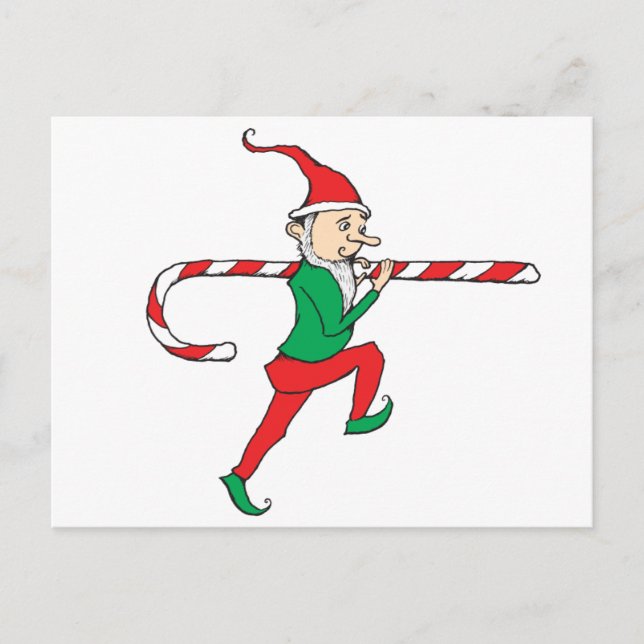 Candy cane Thief Gnome Vykort (Framsida)