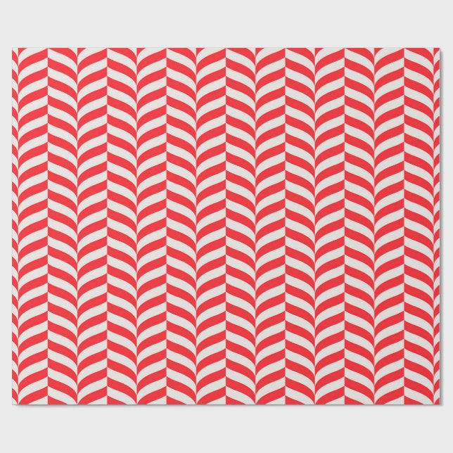 Candy cane Twist Geometric Retro Chevron Mönster Presentpapper (Platt)