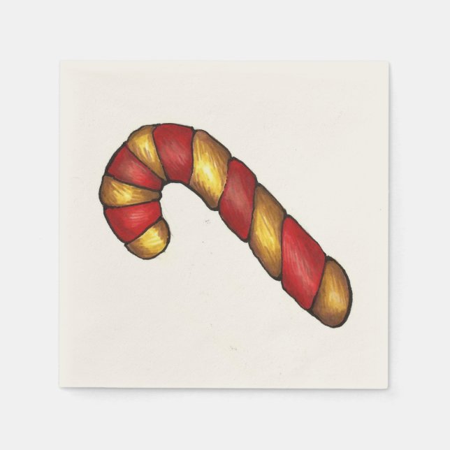 Candy cane Twist-Helgdag Cookie Baking Pappersservett (Framsidan)