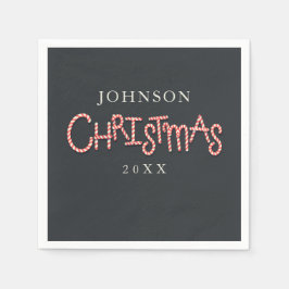 Candy cane Typografi Julen Party Napkins Pappersservett