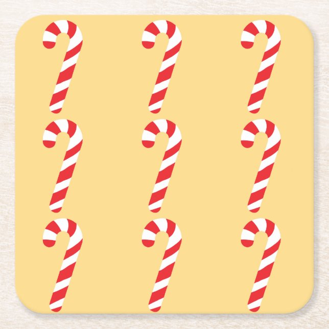 Candy cane underlägg papper kvadrat (Framsidan)