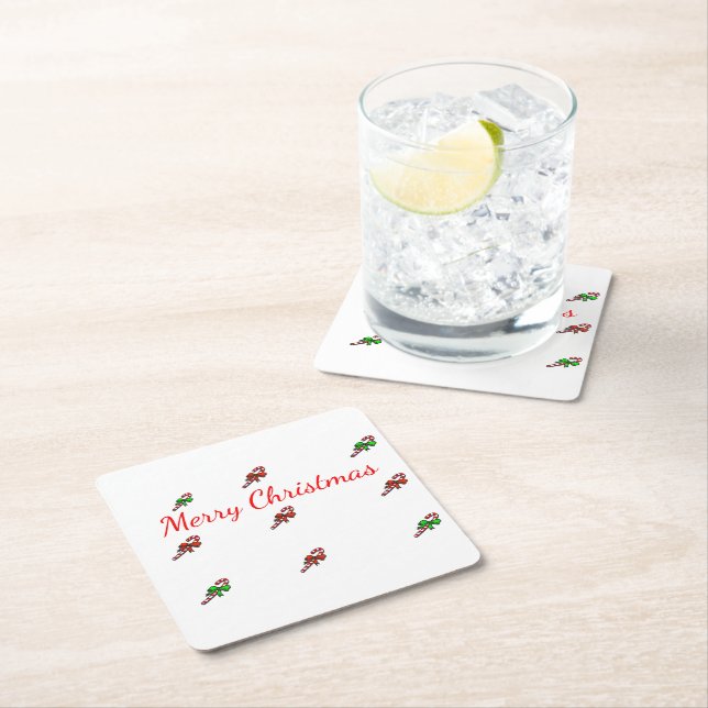 Candy Cane  Underlägg Papper Kvadrat (Insitu)