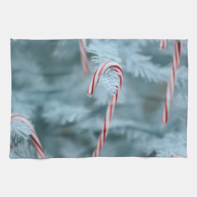 Candy cane vid Träd Kökshandduk (Horisontell)