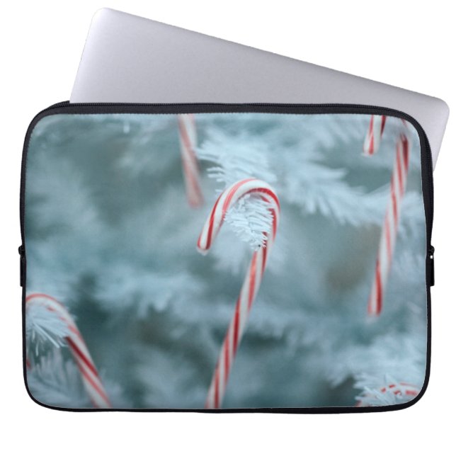 Candy cane vid Träd Laptop Fodral (Framsidan)