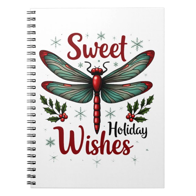 Candy cane Vingar Dragonfly Anteckningsbok (Framsidan)