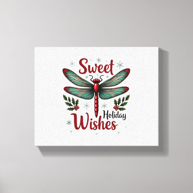 Candy cane Vingar Dragonfly Canvastryck (Framsida)