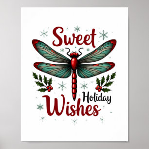 Candy cane Vingar Dragonfly Poster