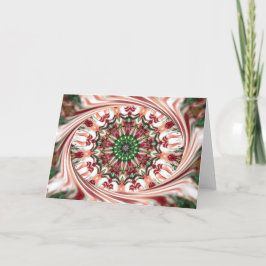 Candy cane virvlar runt kranen, Kaleidoscope Helgkort