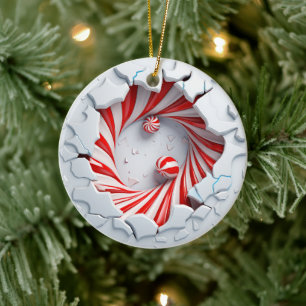 Candy cane Vortex Peppermint Twist Julgransprydnad Keramik