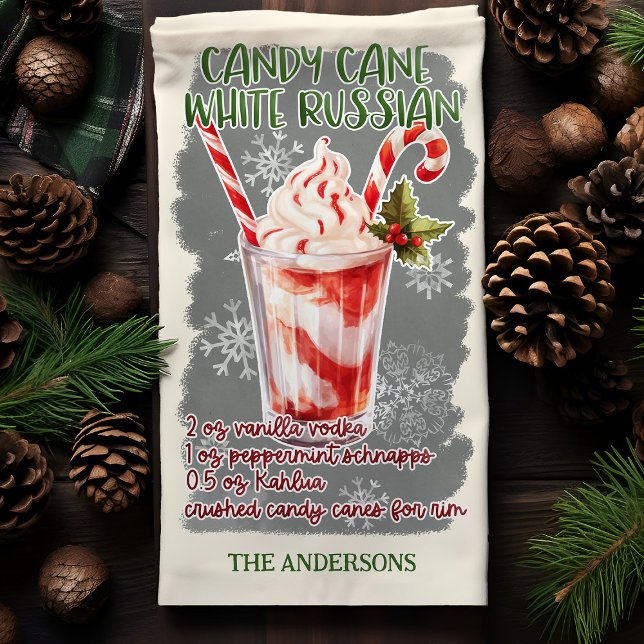 Candy cane White Russian jul Cocktail Recipe Kökshandduk (Skapare uppladdad)