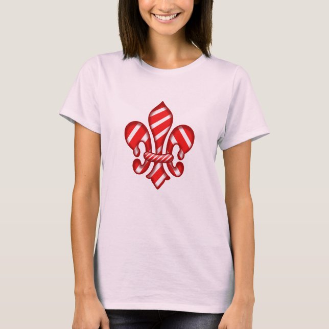 Candy canehelgdagFleur de lis t-skjorta Tee Shirt (Framsida)