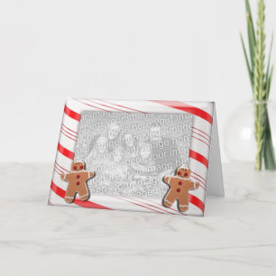 Candy canerandar och pepparkakakakor helgkort