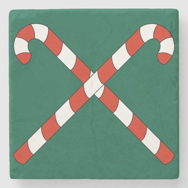 Candy Canes Crossed Stenunderlägg (Framsidan)