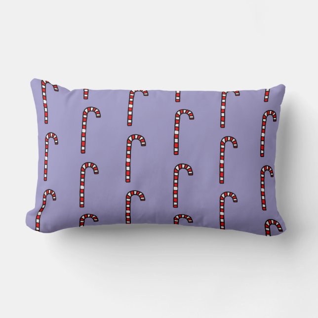 Candy Canes on Purple Background Lumbarkudde (Framsida)