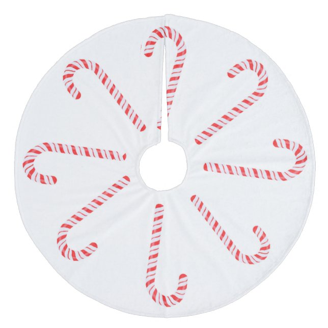 Candy Canes Tree Skirt Julgransmatta Fleece (Framsidan)
