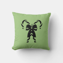 Candy Canes with Pine Needles & Bow Kudde