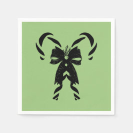 Candy Canes with Pine Needles & Bow Pappersservett