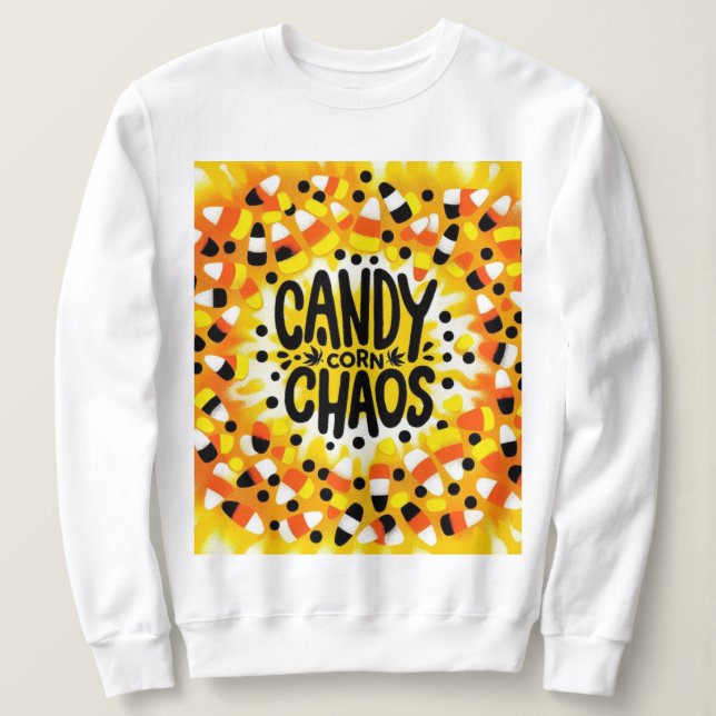 Candy Chaos: Halloween Tie-Dye T Shirt (Design framsida)