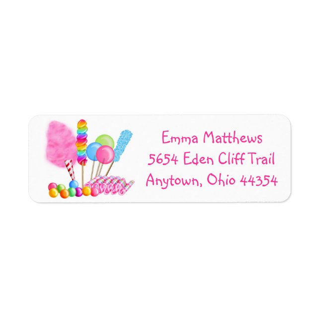 Candy Circus-Returetiketter Returadress Etikett (Framsidan)
