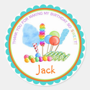 Candy Circus Stickers-boy färg Runt Klistermärke