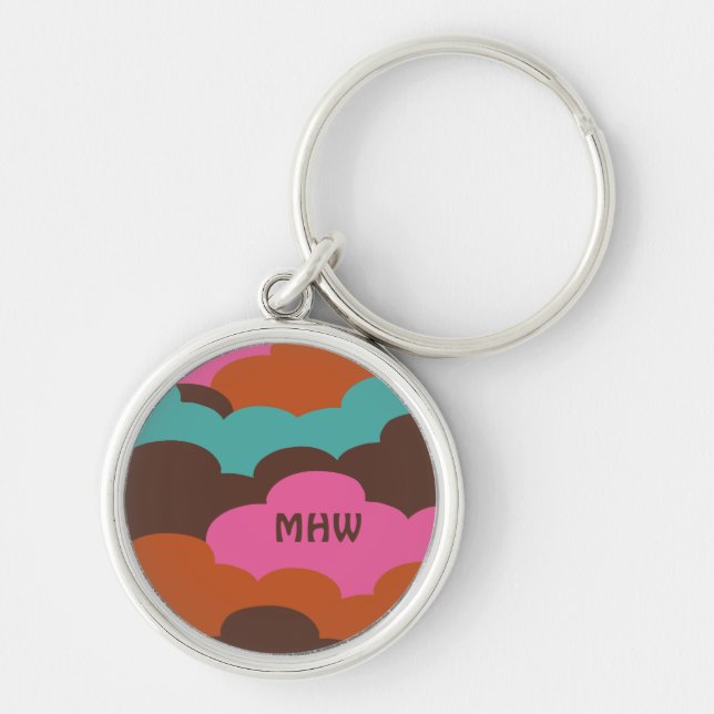 Candy Clouds anpassningsbar monogram nyckelringar (Framsidan)