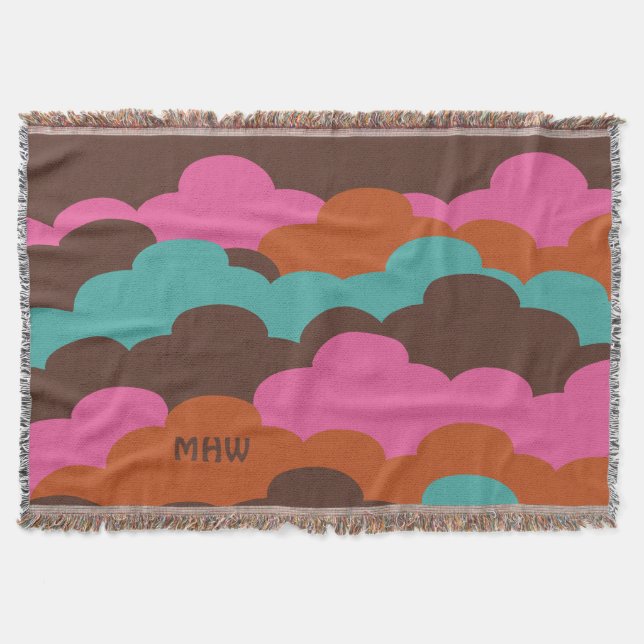 Candy Clouds anpassningsbar monogram proppfilt Mysfilt (Framsidan)
