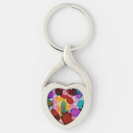 Candy Clown Twisted Heart Silverfärgad Nyckelring