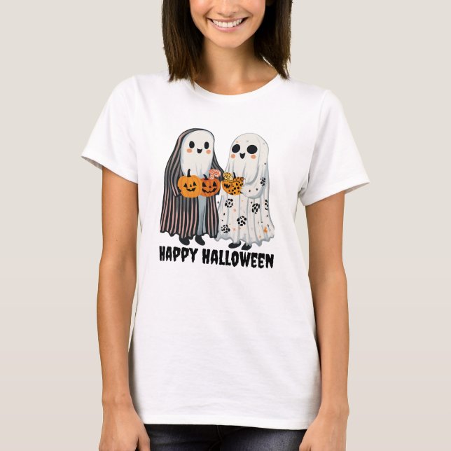 Candy Colloring Ghost Friends T Shirt (Framsida)