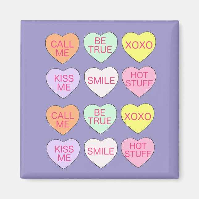 Candy Conversation Heart Kärlek Valentine Day Magnet (Framsidan)