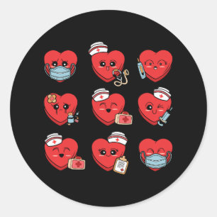 Candy Conversation Heart Nurse Valentine Nursing M Runt Klistermärke