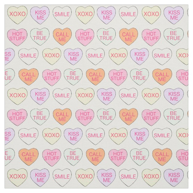 Candy Conversation Heart Valentines day Sweet Tyg (Provkarta)
