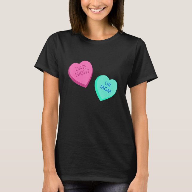Candy Conversation Hearts Valentines day Girls Ki T Shirt (Framsida)