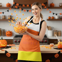 Candy corn Addict Funny Halloween Apron