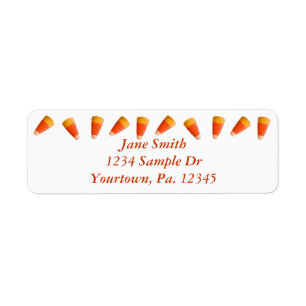 Candy corn-adressetikett returadress etikett