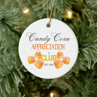 Candy Corn Appreciation Club Halloween Julgransprydnad Keramik