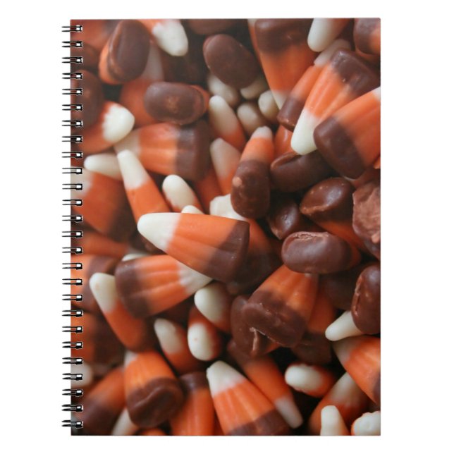 Candy corn bärbar dator anteckningsbok med spiral (Framsidan)