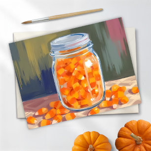 Candy Corn-burk Gott Halloween Helg Vykort