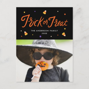 Candy corn Bus eller godis Halloween Photo Helg Vykort