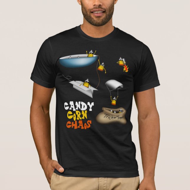 Candy corn Chaos - Funny Halloween Shirt T (Framsida)