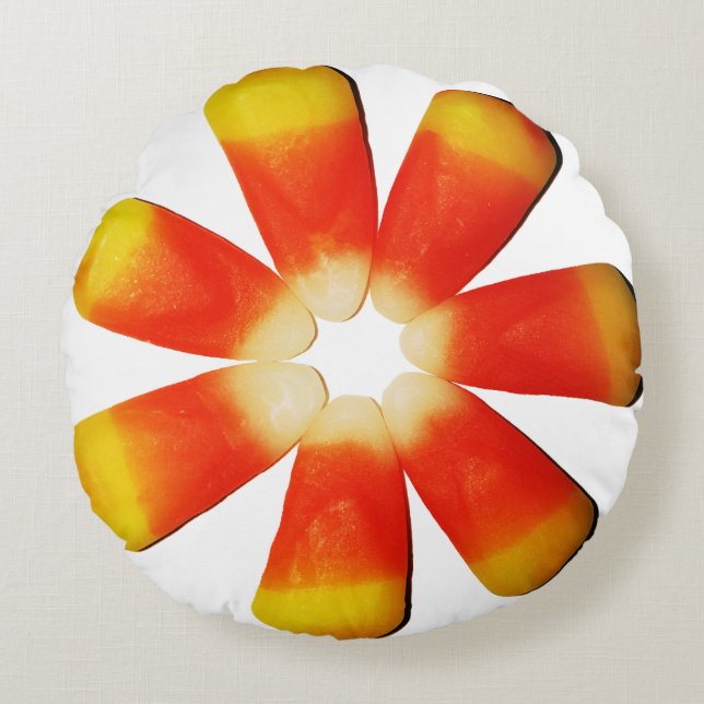 Candy corn Circle Rund Kudde (Framsidan)