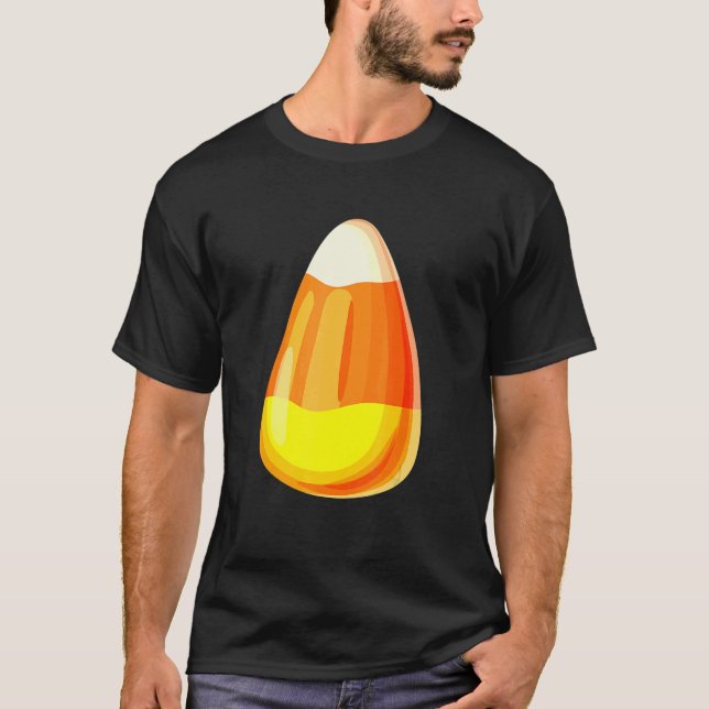 Candy corn Costume Last Minute Lazy Party T Shirt (Framsida)
