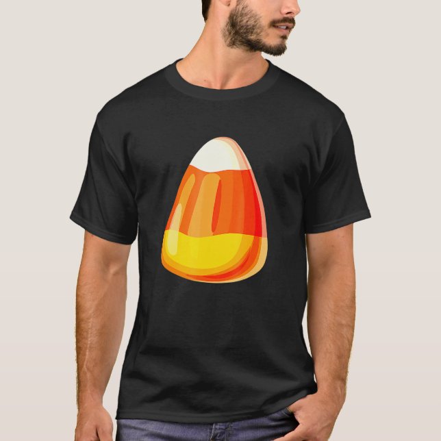 Candy corn Costume Last Minute Lazy Party T Shirt (Framsida)