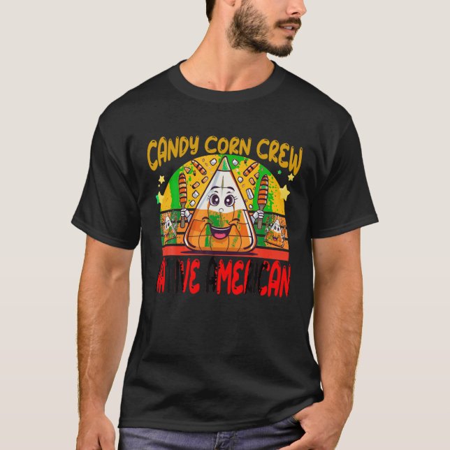 Candy corn Crew Native Indian Tribal Manar T Shirt (Framsida)