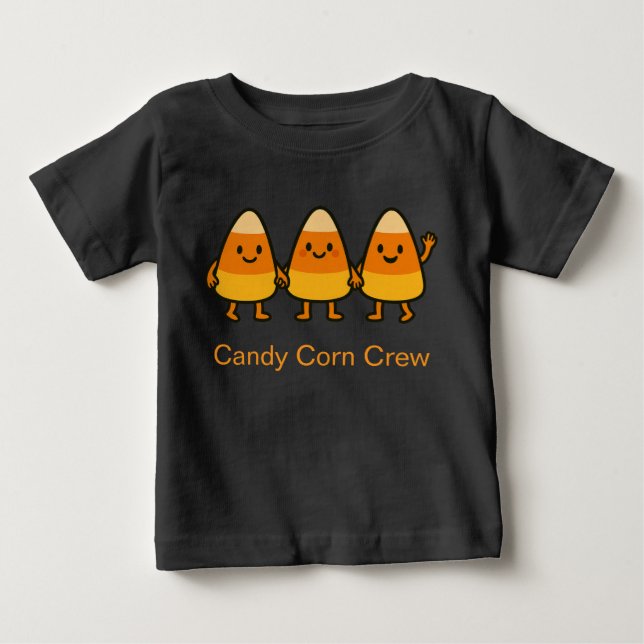 Candy Corn Crew – Söt Halloween Barn T-Shirt (Framsida)