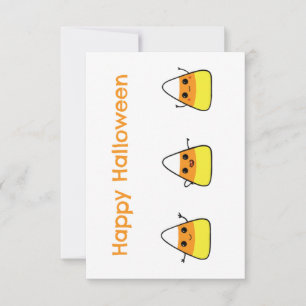 Candy corn Cute Happy halloween-hälsningskort Kort