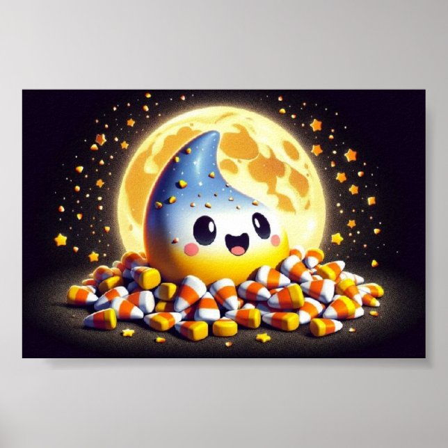 Candy corn Cutie - Halloween Character Art Poster (Framsidan)