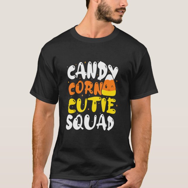 Candy Corn Cutie Squad Halloween-dagen med godis C T Shirt (Framsida)