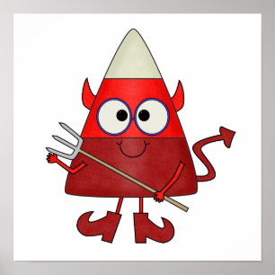 Candy corn Djävulen Halloween Poster