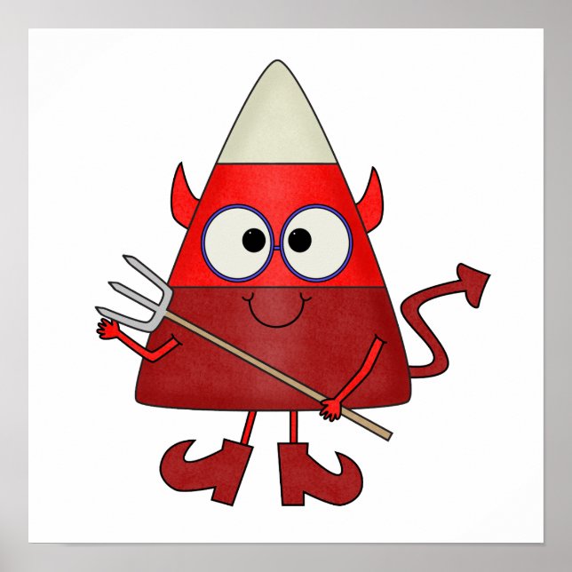 Candy corn Djävulen Halloween Poster (Framsidan)